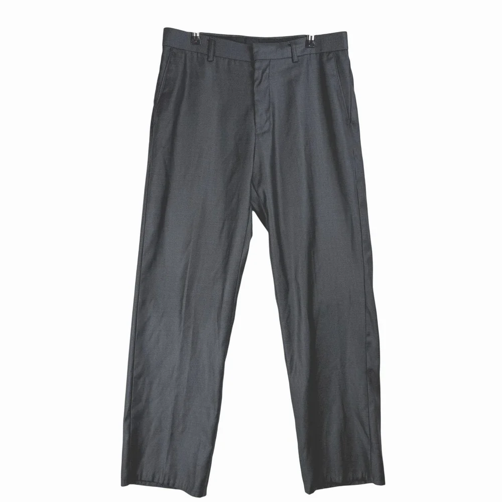 Vittorino Mens Charcoal Gray Flat Front Dress Pants Slacks‎ 32x32